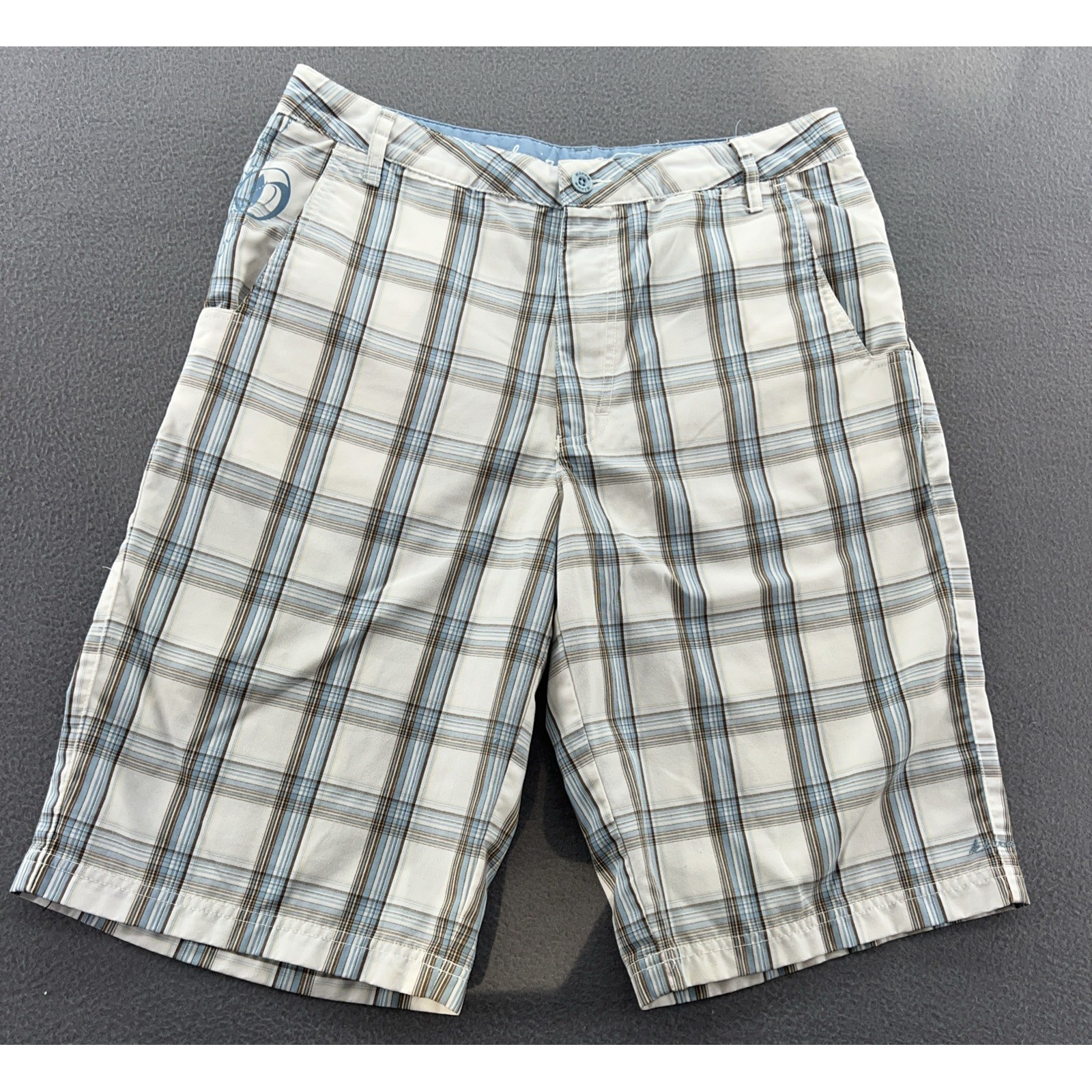 Vtg Kirra Shorts Men's Shorts Sz 34 Blue White Plaid Carpenter 90s Y2k